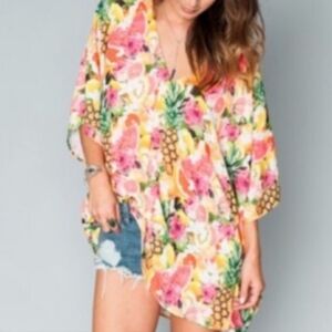 Show Me Your Mumu Peta Tunic Tutti Fruitti Coverup Top Tropical Resortwear